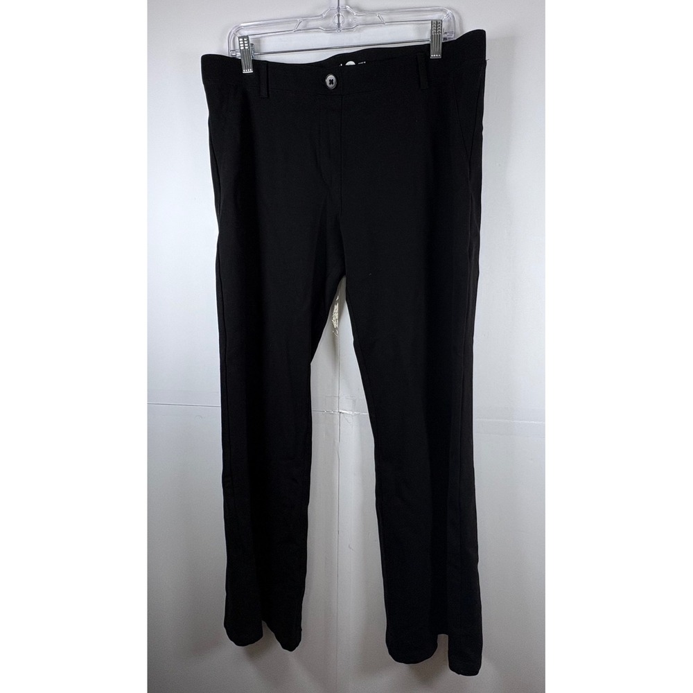 Betabrand Women's Dress‎ Yoga Pants High Waist Wide Leg Black Rayon Blend Sz.XLP
